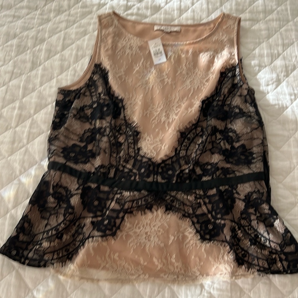 NWT Women’s LOFT Size 14 sleeveless lace blouse